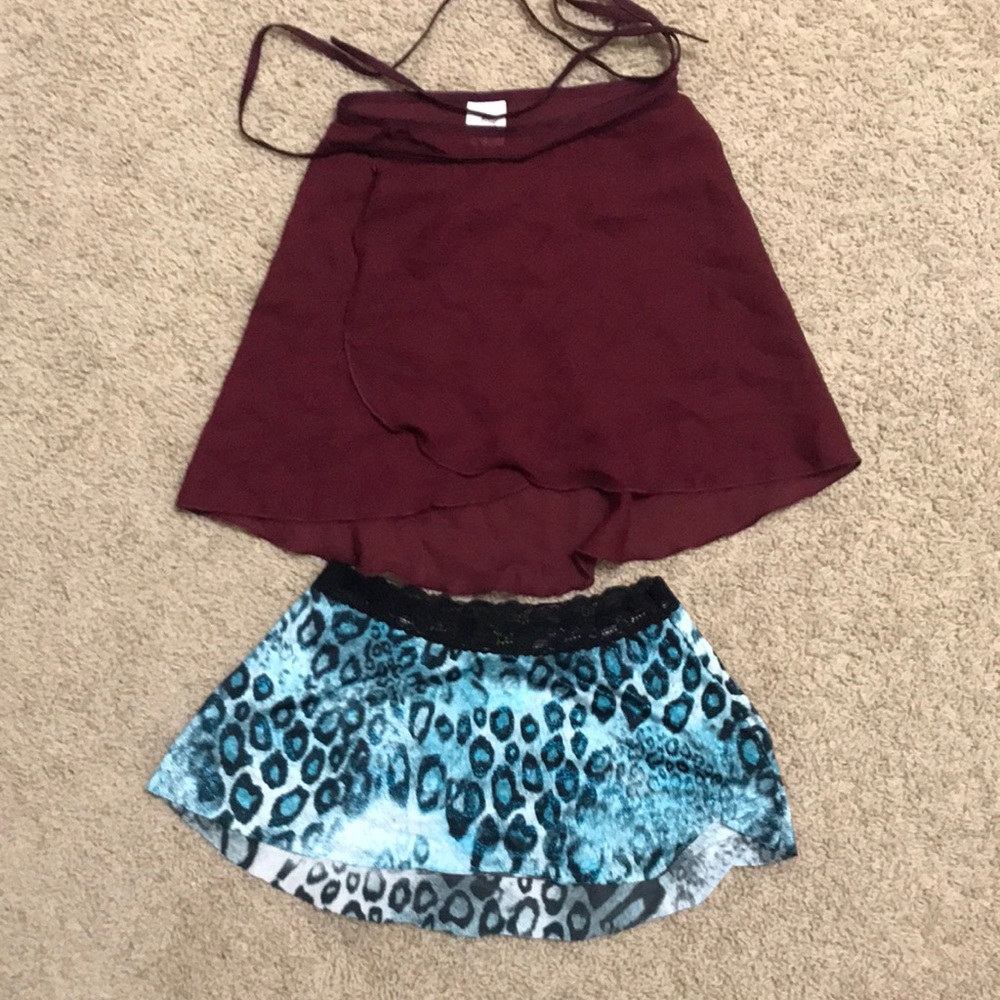 Sm adult ballet skirts- Bodywrappers chiffon wrap & stretch blue leopard print
